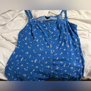 Torrid Blue Floral Women's Drop Waist Tiered Cami Tank Top